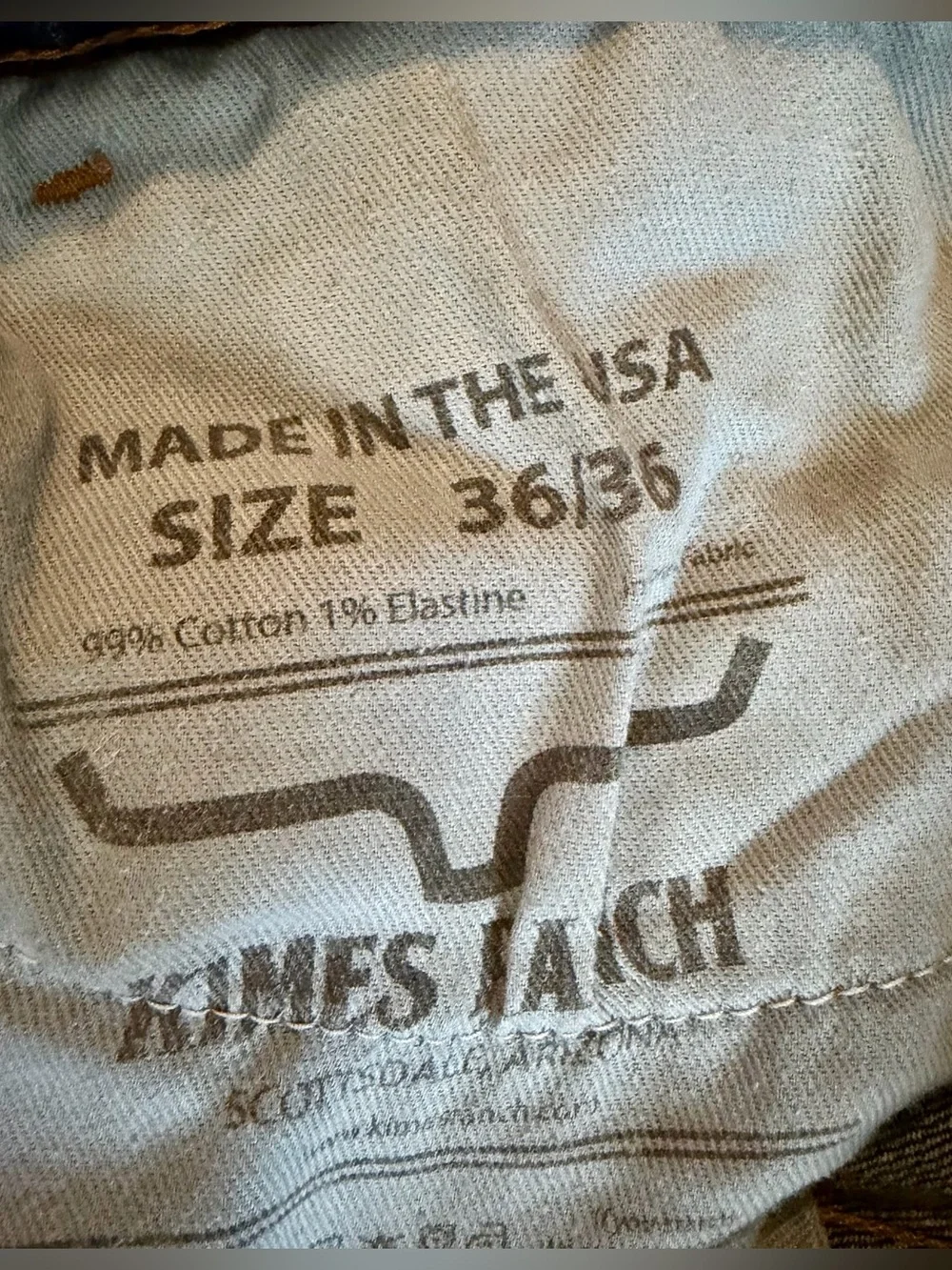 Pre-owned mens kimes ranch jeans (WAYNE) slim fit,low rise SIZE 36x36 no flaws
